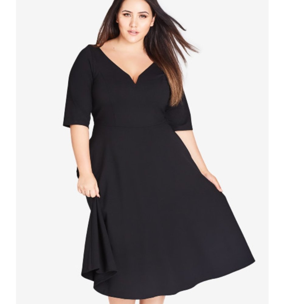 Cute Girl Elbow Sleeve Dress - black